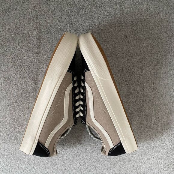 Vans Shoes Mens 11.5 Beige Black Old Skool Low Top Sneakers 721356 - Picture 5 of 7